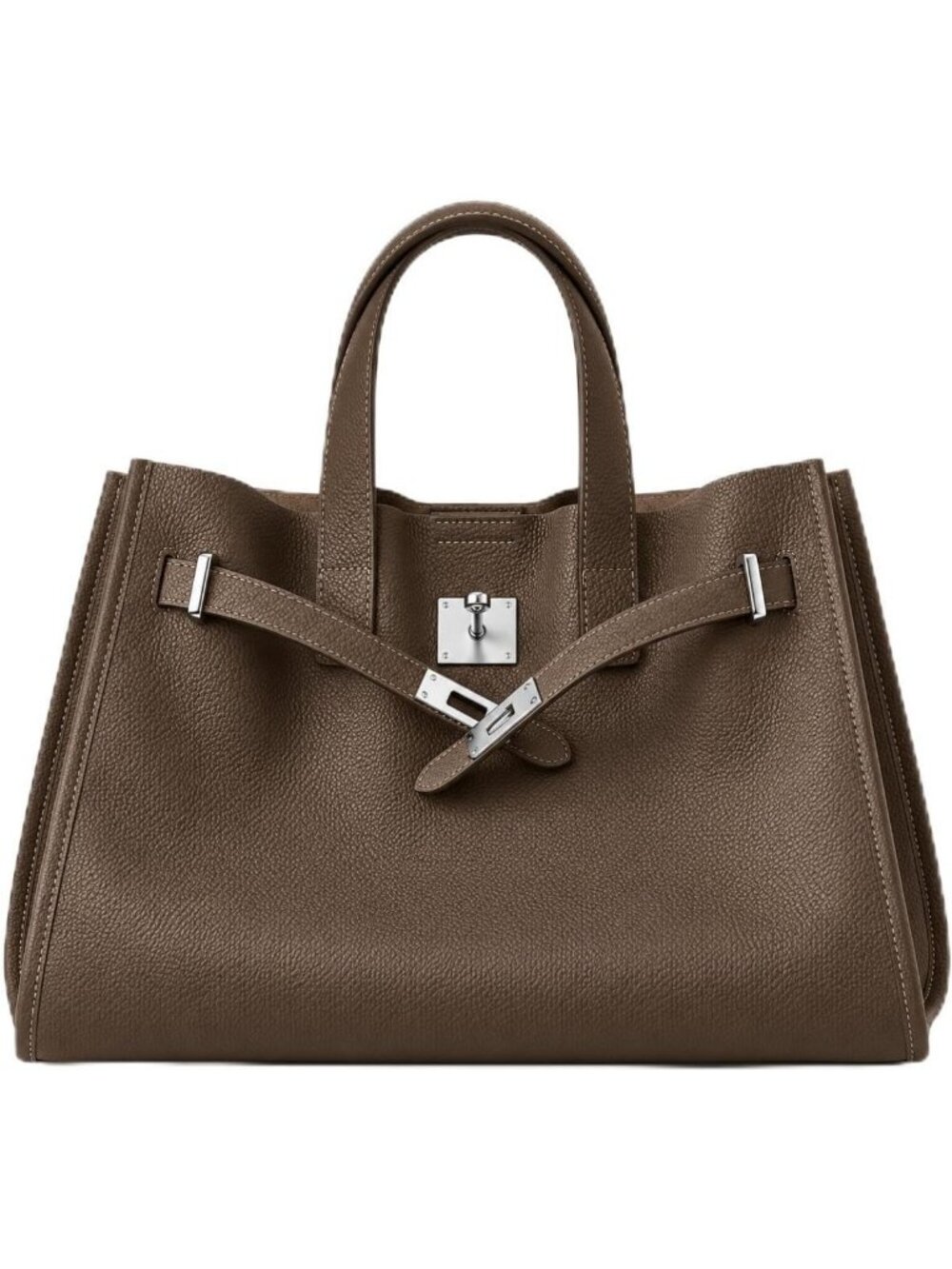 Chic Small Faux Leather Satchel Bag with Teddy Bear Charm & Shoulder Strap